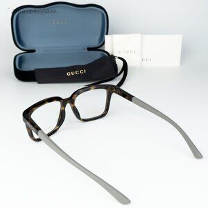 BRAND NEW Gucci GG1738O 002 Havana Grey Demo Unisex Square Eyeglasses GG 1738O